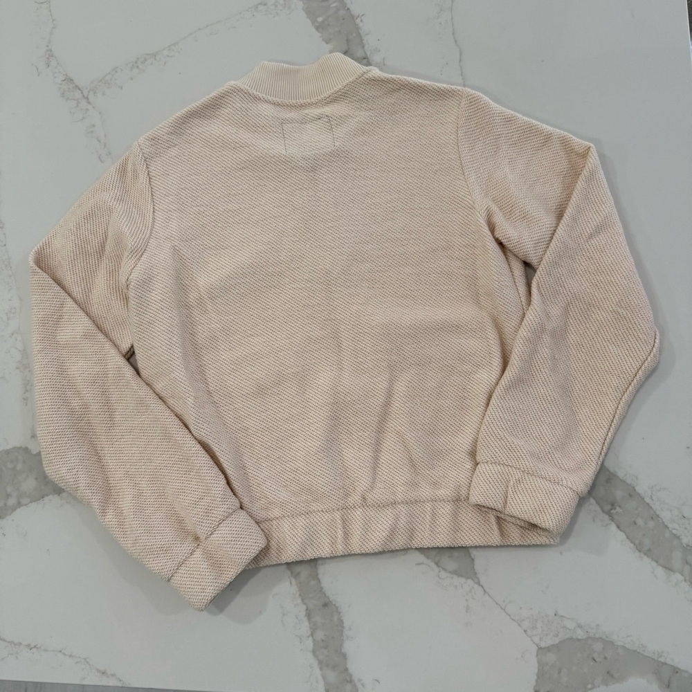Sanctuary Casey Knit Full Zip Bomber Jacket Women’s XS Oatmeal Textured Cozycore - Picture 8 of 8